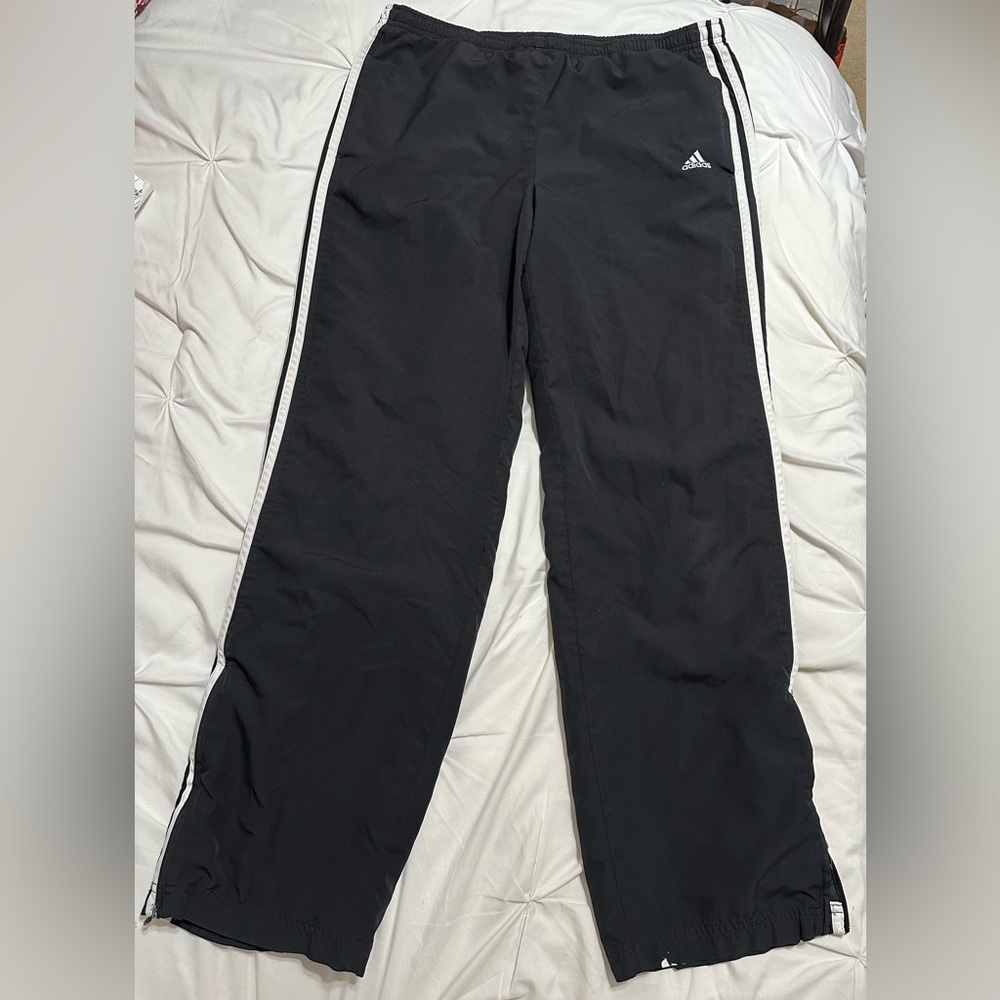 Adidas Black Pants with White Accents